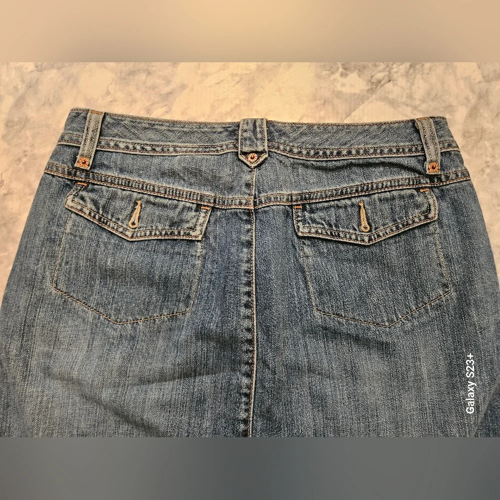 EDDIE BAUER Y2K 100% Cotton Vintage Above The  Knee Length Denim Jean Skirt! - Picture 6 of 8